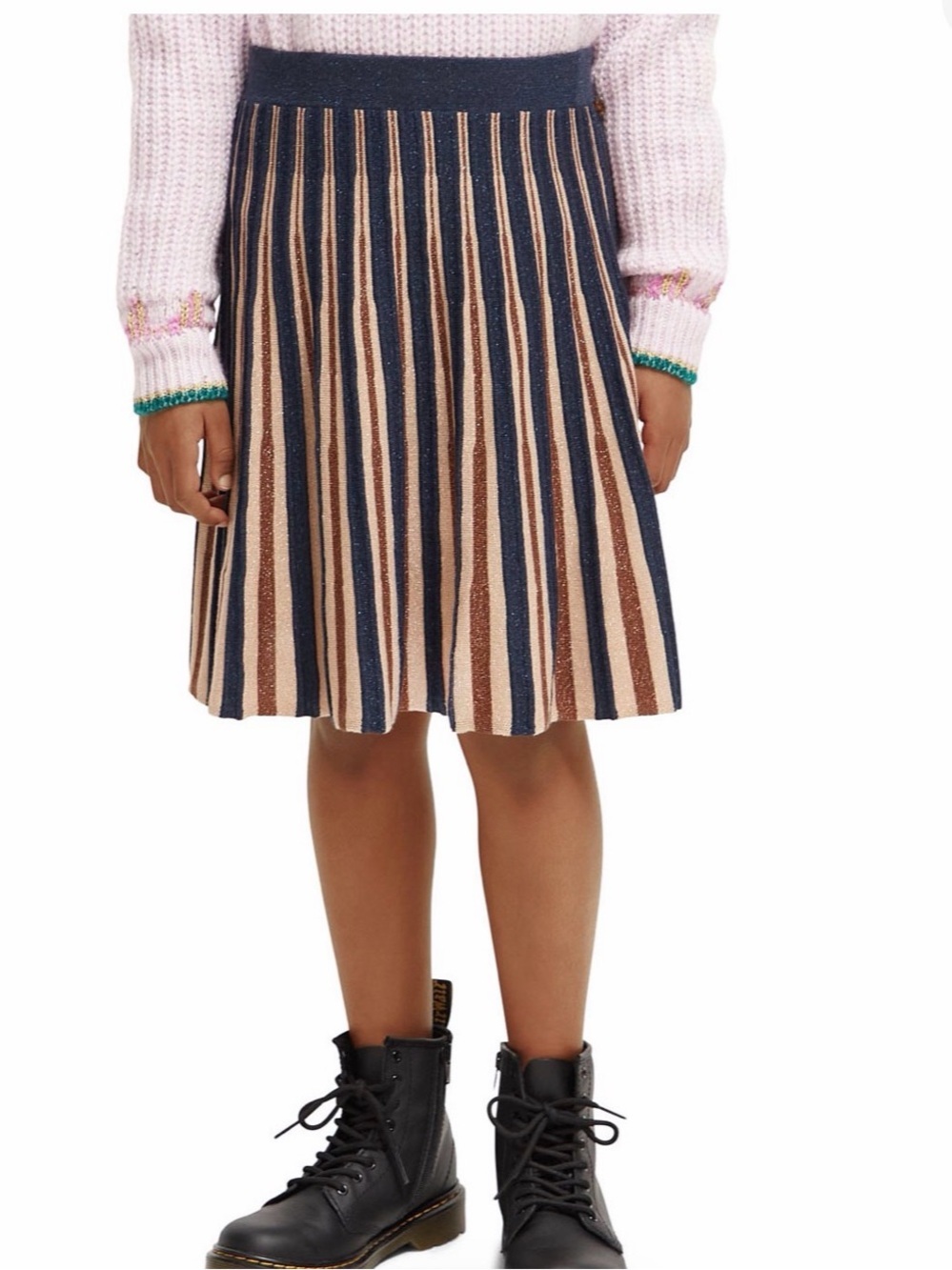 Scotch & Soda Girl's Striped Pleated Knitted Glitter Midi -  Size 14